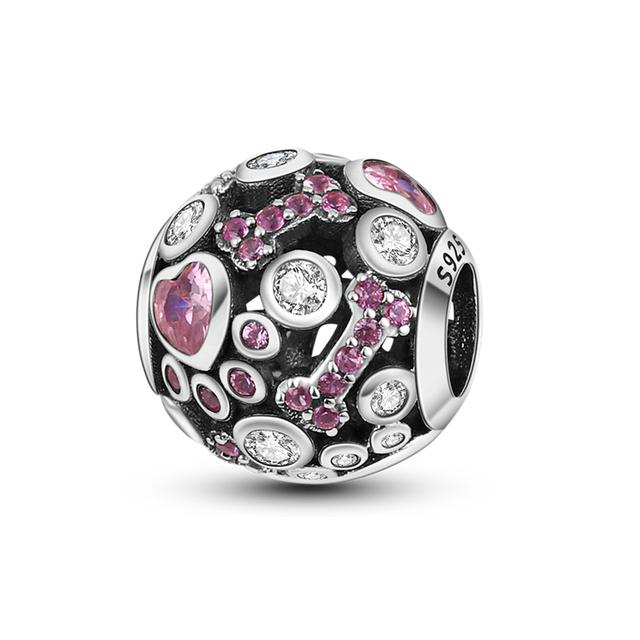 Подвески Plata Charms Of Ley 925 Elephant Katty Car Coffee, подвески, подходят для оригинального браслета Diy