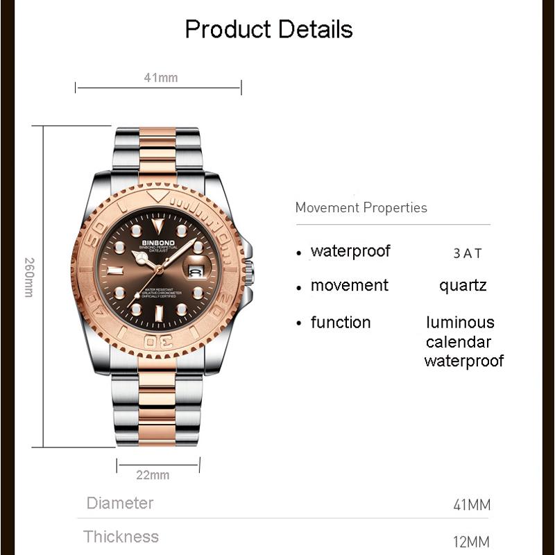 Men's Sports Quartz Watches Stainless Steel Waterproof Luxury Men Wristwatch Calendar Luminous Reloj Hombre