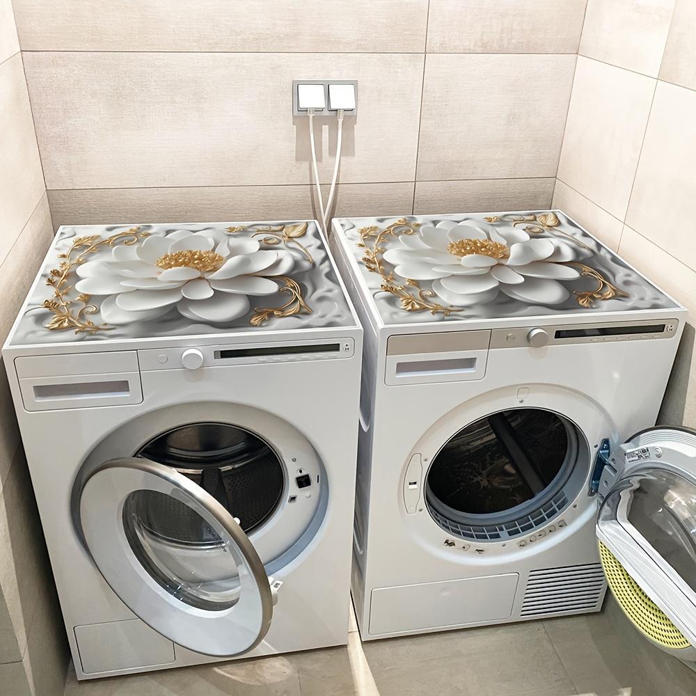 Впитывающий коврик для защиты от пыли с цветочным принтом для стиральной машины, 50,04x59,94 см, современный верхний чехол для стиральной машины и сушилки, неэлектрический, для прачечной и кухни