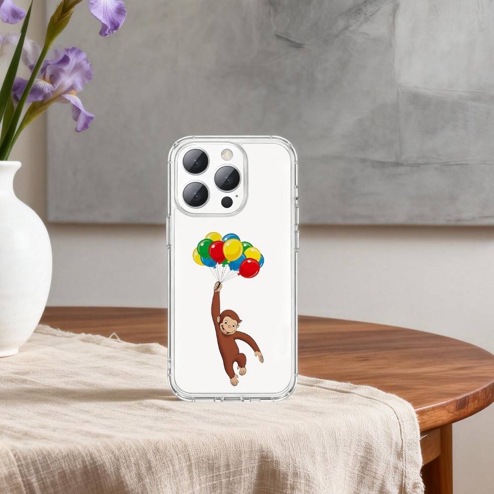 C-Curious G-George M-Monkey Phone Case For iPhone17p,16,15,14,13Pro Max,us,Soft Silicone Transparent Cover