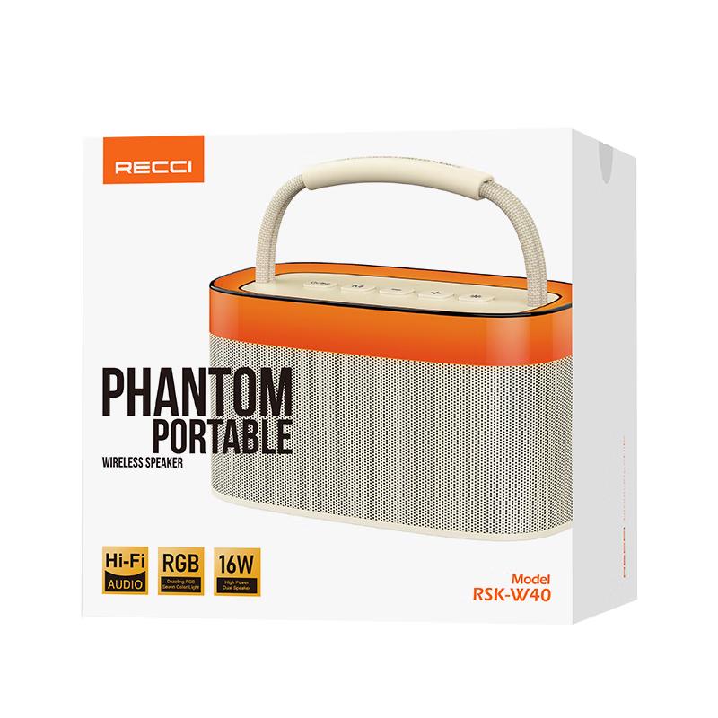 Recci Phantom Portable Bluetooth Speaker with TF Card & LED Lights