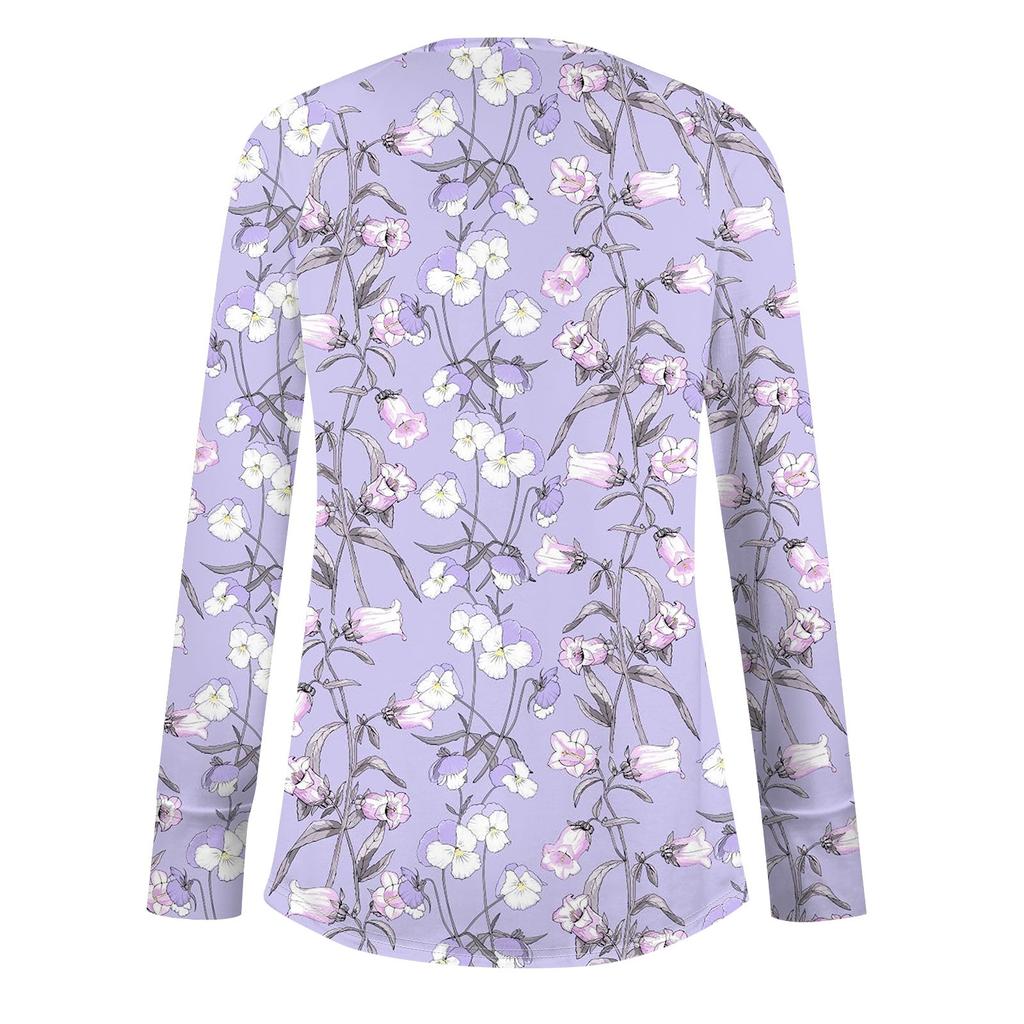 Женская футболка с принтом, круглым вырезом, свободная, с длинным рукавом, средней длины, с отсутствующим большим пальцем