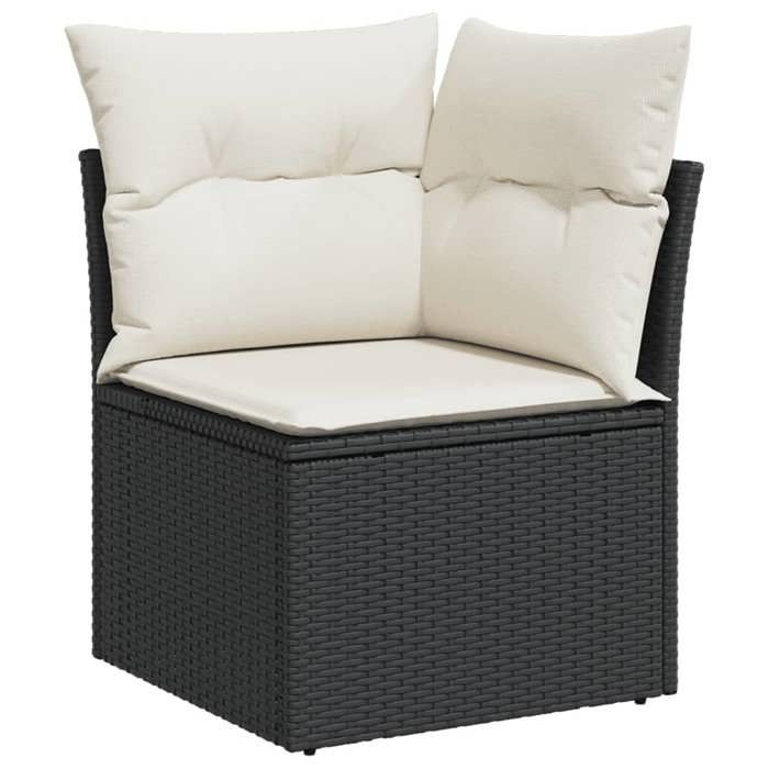 VidaXL Salon de Jardin avec Coussins 8 pcs, Canapés de Terrasse, Ensemble de Meubles de Patio, Mobilier d'Extérieur, Noir 3218046
