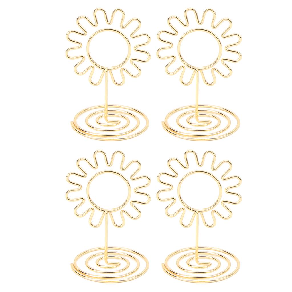 20PCS Wire Table Picture Photo Holder Gold Plated Surface Reusable Table Card Holder for Wedding Anniversary Party Gold