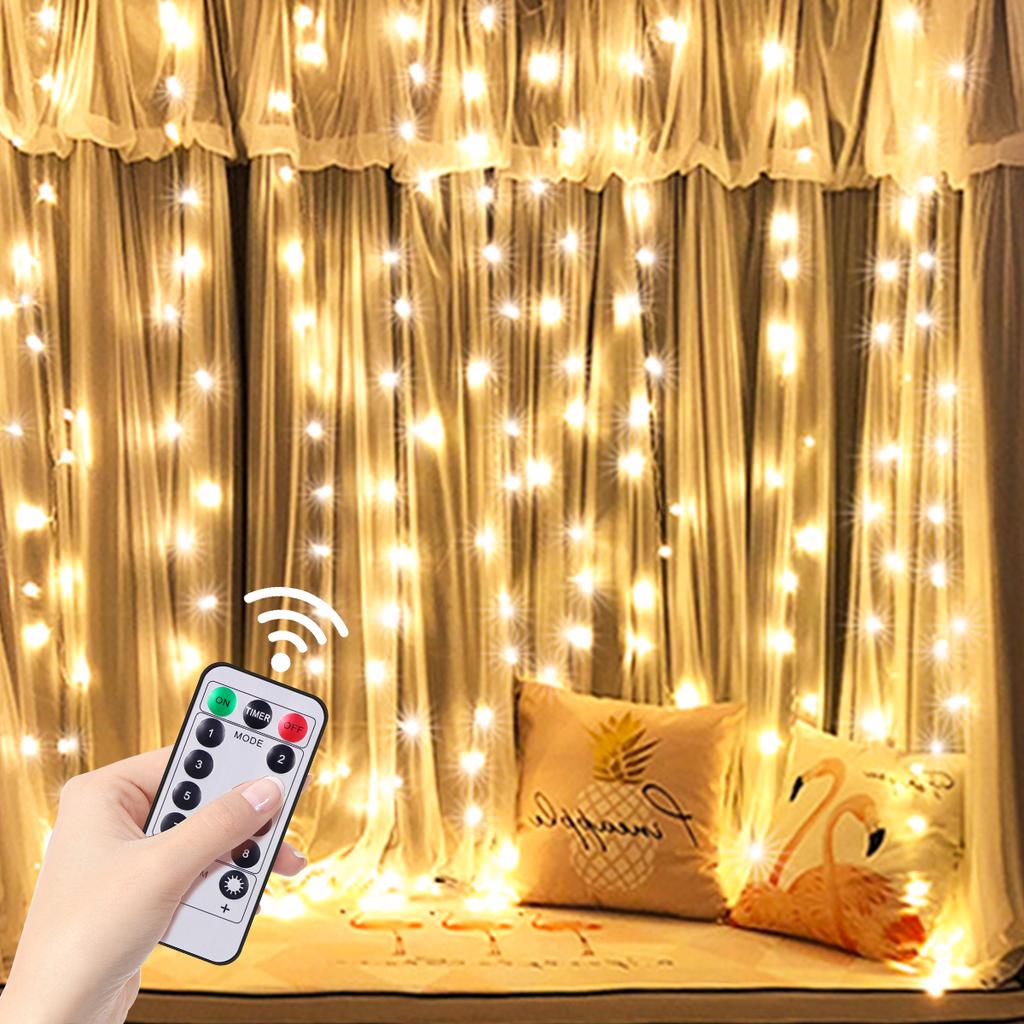 Светодиодный занавес, сказочная гирлянда, рождественский свет, USB-мощность, гирлянда-гирлянда с питанием от USB, лампа с дистанционным управлением, сад, свадьба, декор для спальни, окна