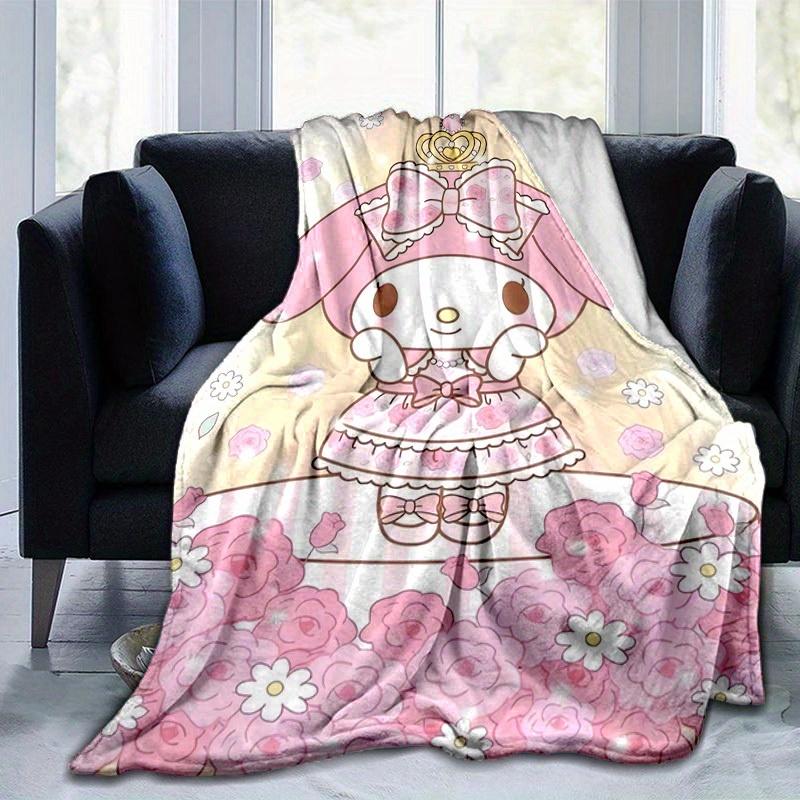 1pc, Sanrio Charming Bunny Home Decor: Cozy Flannel Blanket for Bedroom, Living Room, Travel, Camping, Car, Beach, Office Naps – Perfect Gift & Outdoo