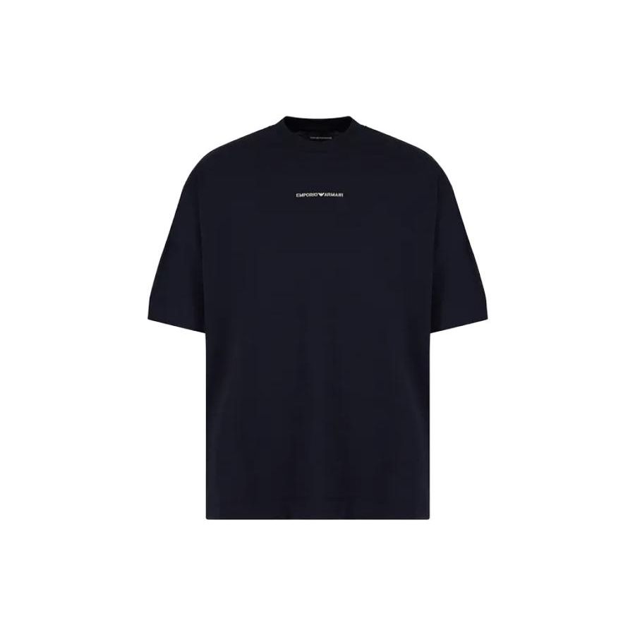 Emporio Armani Мужская футболка с коротким рукавом, свободного кроя, с круглым вырезом и принтом букв, Топы 6R1T771J-WZZ1-0920
