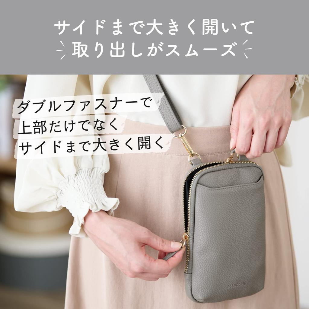 Elecom Чехол для смартфона на плечо серии MAPOCHE с матовой подкладкой, встроенный держатель бумажника для смартфонов размером до дюймов, таких как iPhone