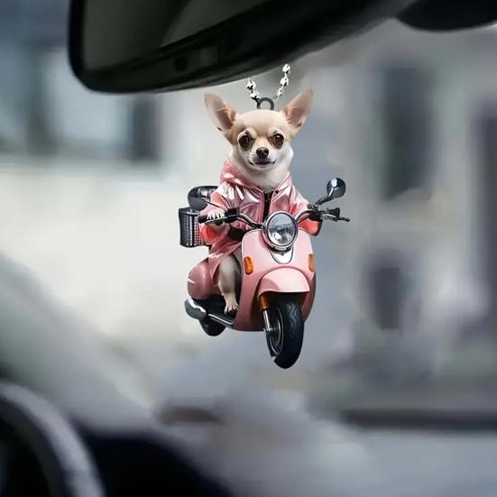 Рождественский кулон в виде зеркала заднего вида, подвесное украшение со шнурком, легко подвешивается, устойчив к выцветанию, подвеска в виде собаки, украшение на рождественскую елку