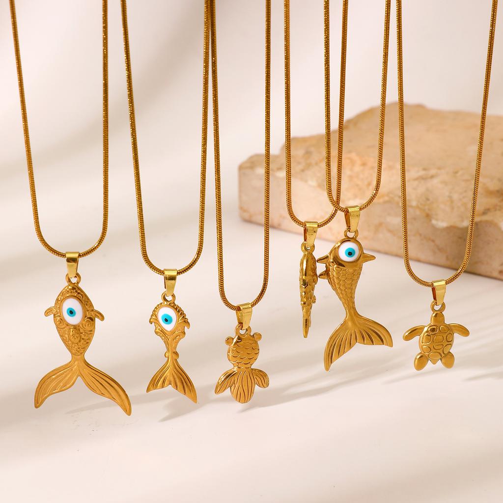 Amazon Beauty Самая продаваемая подвеска в виде маленькой рыбки из нержавеющей стали, ожерелье, личность, мода, высокое качество, простая цепочка на ключицу с рыбкой