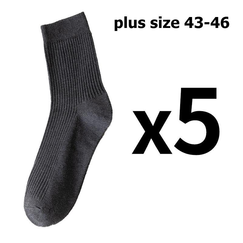 5 Pairs/Lot Men's Vertical Striped Cotton Socks Mid-calf Breathable Socks Business Sports Socks