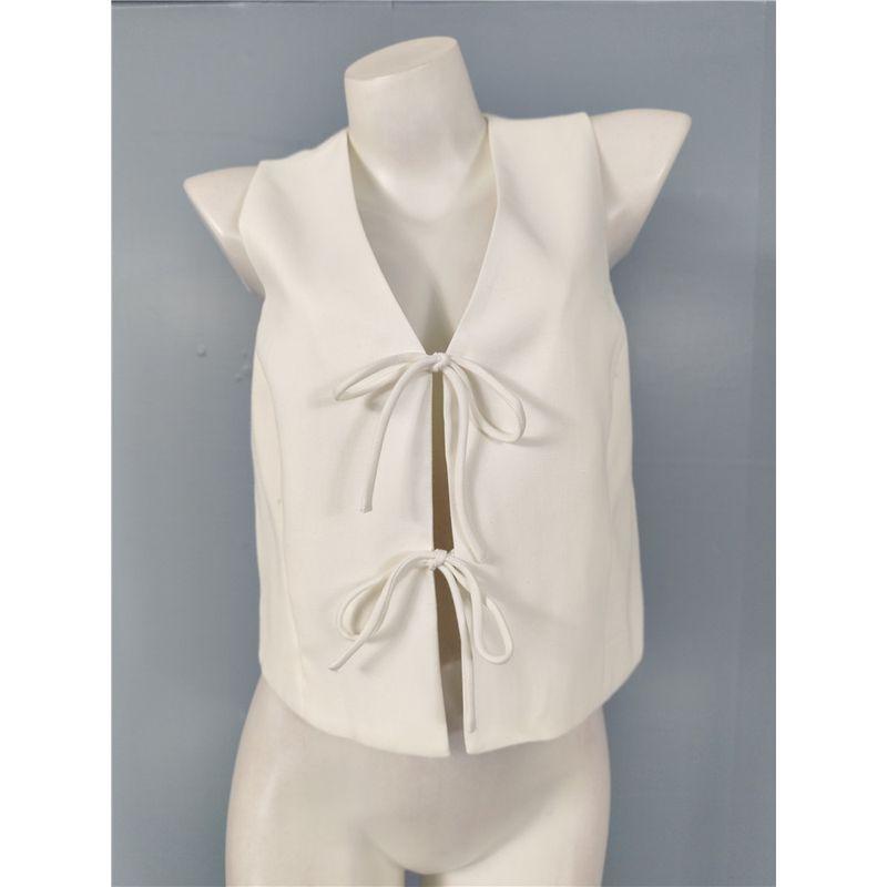 Export H Home Silm Slim Looking Summer New Arrival Outer Wear Inner Wear Minimalist White Shoelace Low-Cut Cool Top Vest