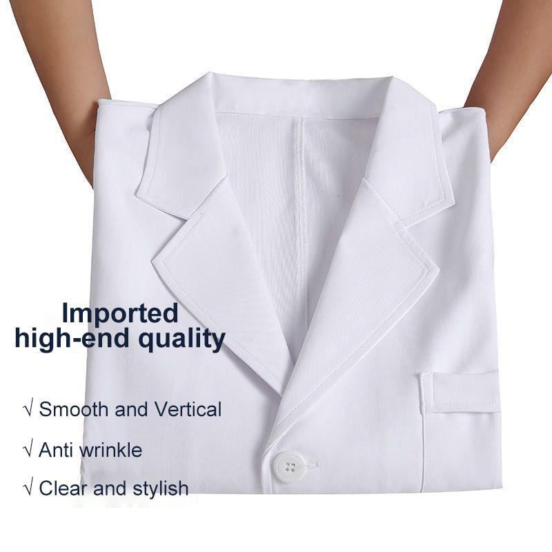 Женский белый лабораторный халат с длинным рукавом и медицинский костюм медсестры с коротким рукавом