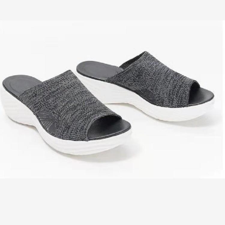 Женские повседневные пляжные тапочки, ортопедические эластичные ортопедические сандалии, женские дышащие шлепанцы с открытым носком, эластичная обувь через плечо, уличная обувь