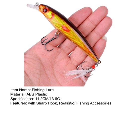 Искусственная приманка Minnow Bionic с острыми крючками, жестким язычком, длиной 11,2 см/13,6 г, для пресноводной и морской рыбалки на форель и окуня. Аксессуары для рыбалки.