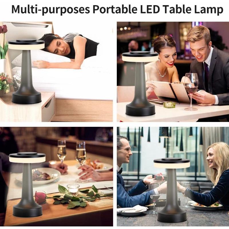 Portable LED Table Lamp with Touch Sensor, Rechargeable Battery Lasts Hours, For Kids' Bedrooms and Nightstand Table Lamps