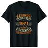 52th Vintage Legends Родился в 1971 году Футболки 52 года с графикой Harajuku Streetwear Короткие рукава Подарки на день рождения Летняя футболка