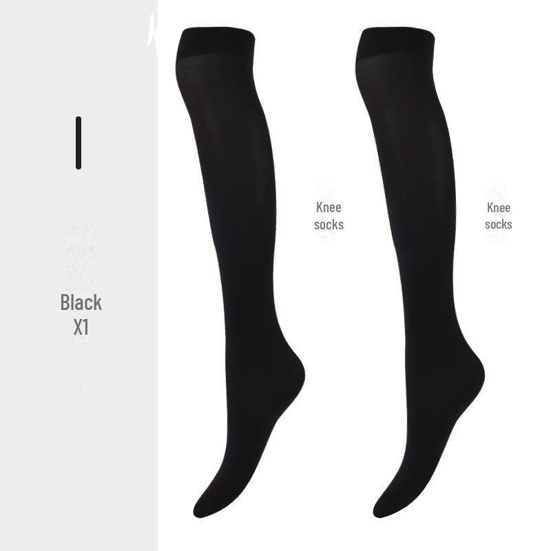 Женские черные летние ультратонкие чулки выше колена в японском стиле Bonas