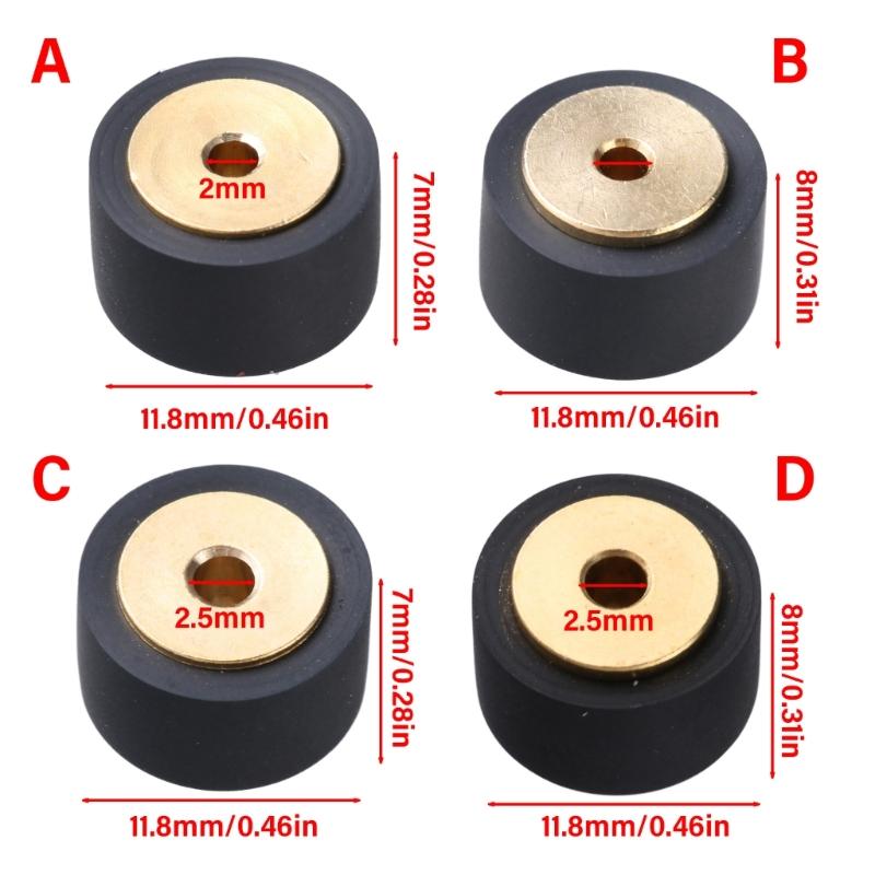 11.8x7x6.5мм/11.8x8x6.5мм Прижимной ролик для магнитофона Медь Резина Подшипник Лента Шкив Лентопротяжный механизм Колесо