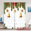 2pcs,Curtains Christmas Bells Stars Snowflakes Border (2) Popular Pattern Curtains Semi-Sheer Curtains Festive for Kitchen