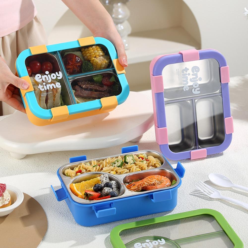 Rectangular Shape Insulated Lunch Box 304 Stainless Steel Bento Lunch Box for Students