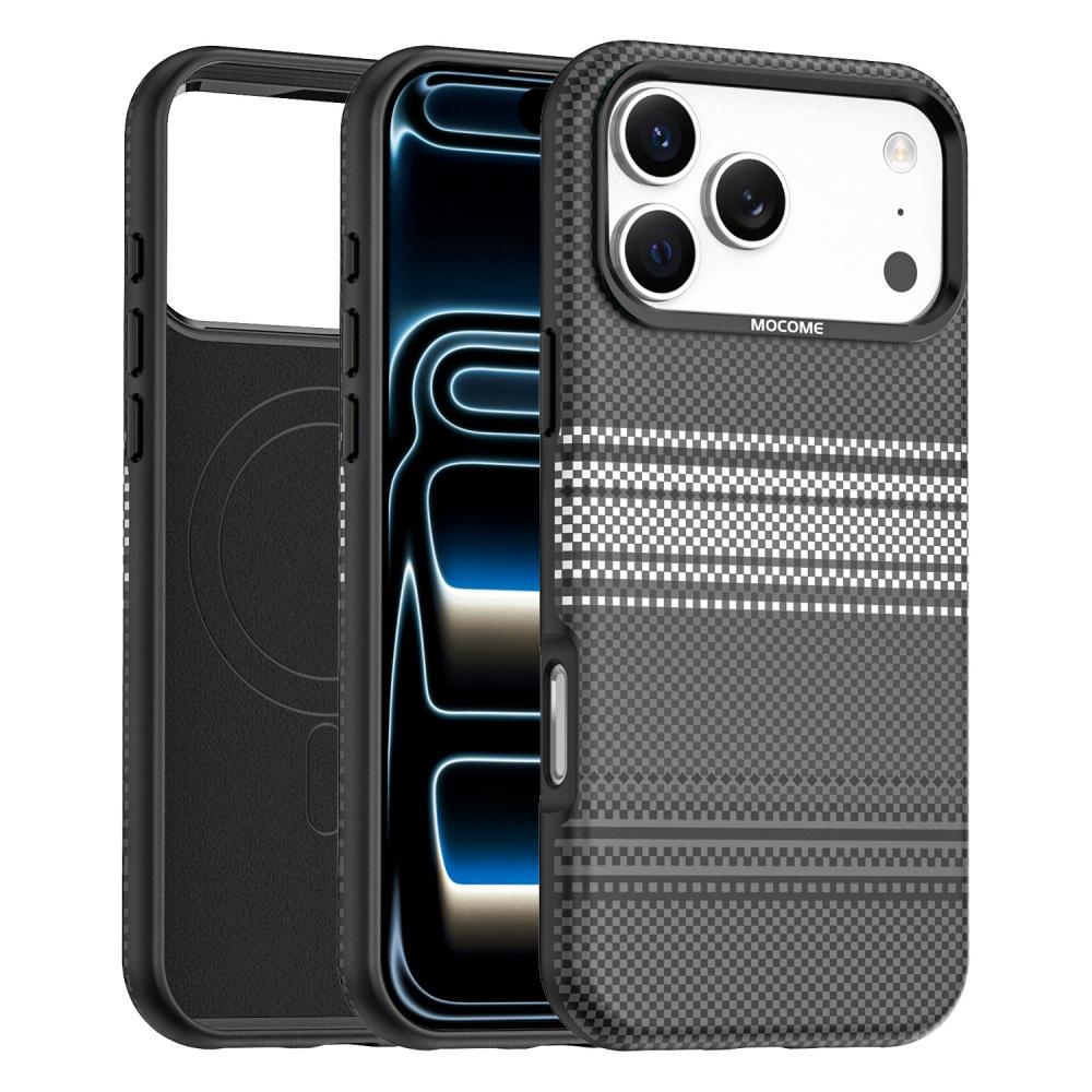 Деловой Чехол для Телефона с Текстурой Углеродного Волокна для IPhone 18Pro Max 17 16 15 14 13 12 Магнитная Беспроводная Зарядка Ударопрочный Защитный Чехол от Царапин