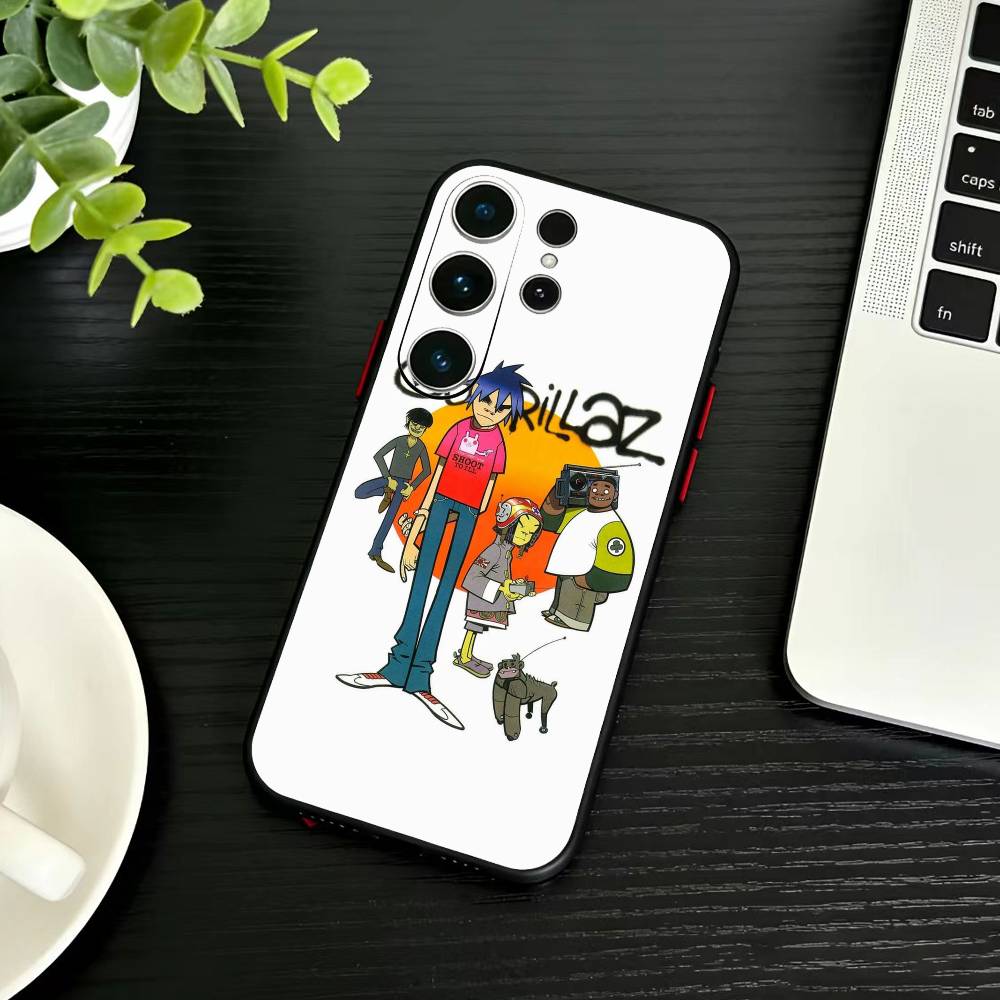 Комикс R-Rock Band G-gorillaz Чехол для телефона Samsung S26,S25,S24,S23,S22,S30,S21,Ultra,Plus,FE 5G Черный Мягкий чехол