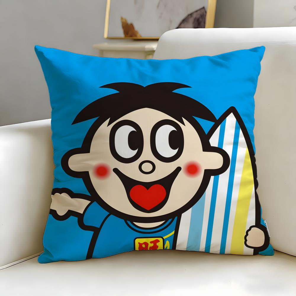 popular snack brand Wangzai Cushion Cover Soft EasyWash Pillow Case Versatile for Couch Bed Travel and Office
