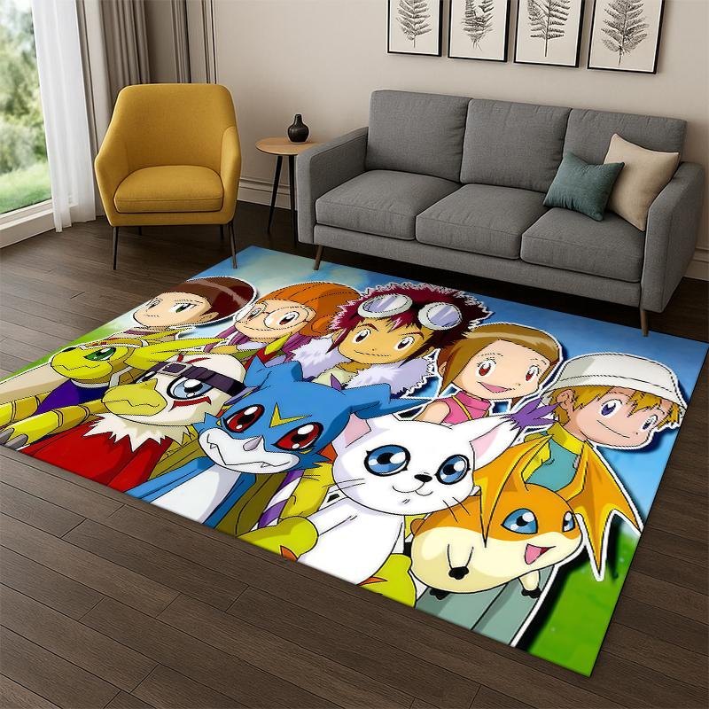 3D Digimon Adventure Ангеломон Агумон Мультяшный Ковер Коврик для Спальни Гостиной Дивана Прихожей Домашний Декор, Детский Ковер Нескользящий