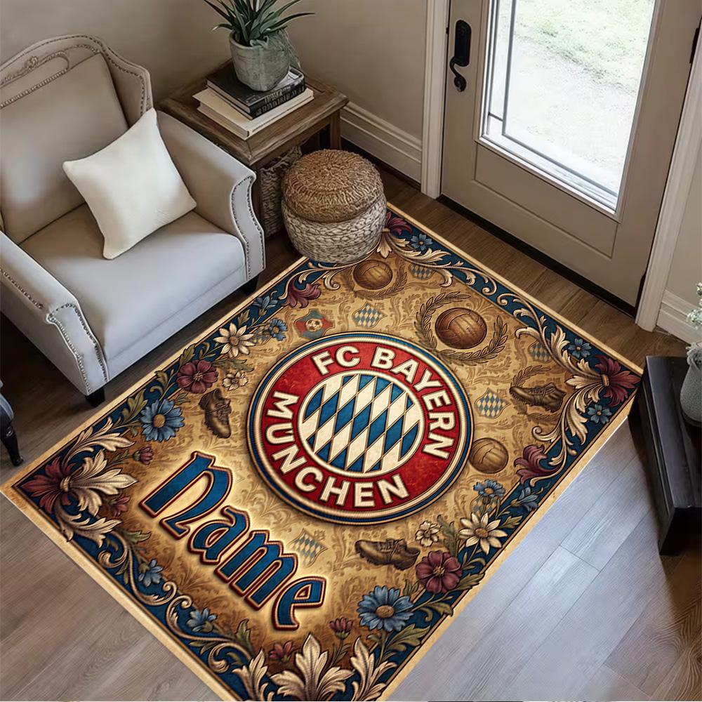 Vintage Bayern Munich Crest Carpet Perfect for Balcony Kitchen Game Room Foyer Antislip Carpet Anime Office Decor
