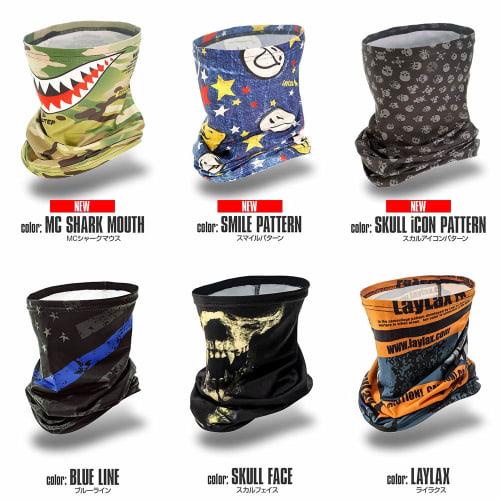 LayLax SATELLITE Slim Fit Cool Neck Gaiter with Skull Icon, Airsoft Gear
