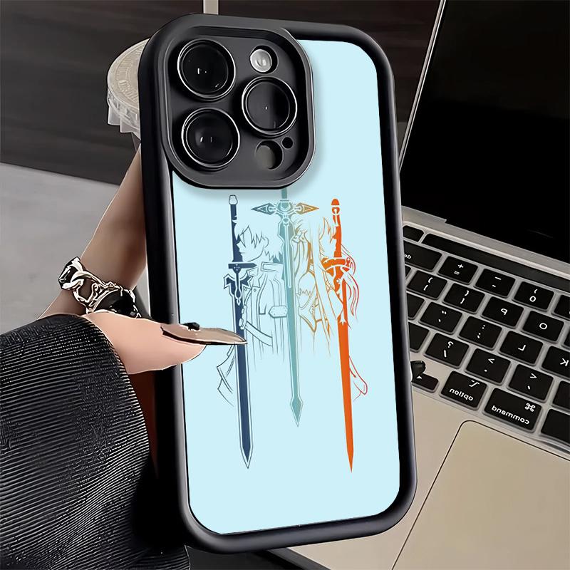 Чехол для телефона Sword Art Online Аниме для iPhone 16 17 Air 16E 15 Pro Max 14 Plus 13 12 Mini Capa Мягкий силиконовый Funda