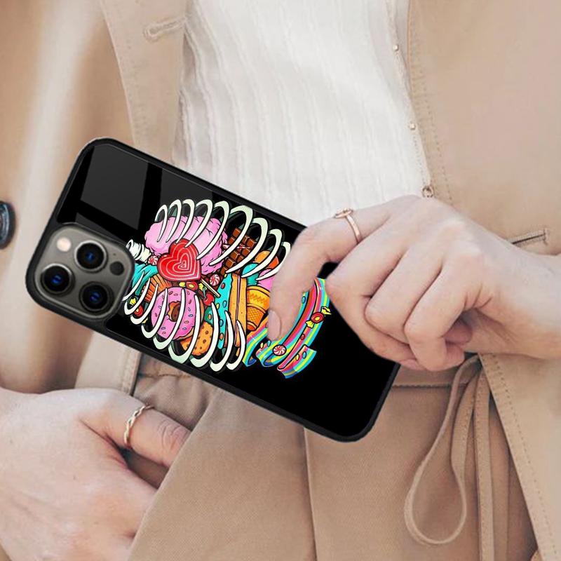 Креативный темный скелет Магнитный чехол для телефона ДЛЯ APPLE iPhone 17 Air 16 14 13 12 Pro Max 15 Plus Беспроводная зарядка MagSafe Чехол