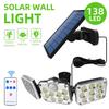 138 / 198LED Solar Lights Outdoor Motion Sensor  Human Induction  Adjustable  Head  IP65 Waterproof Solar Power Wall Lamp
