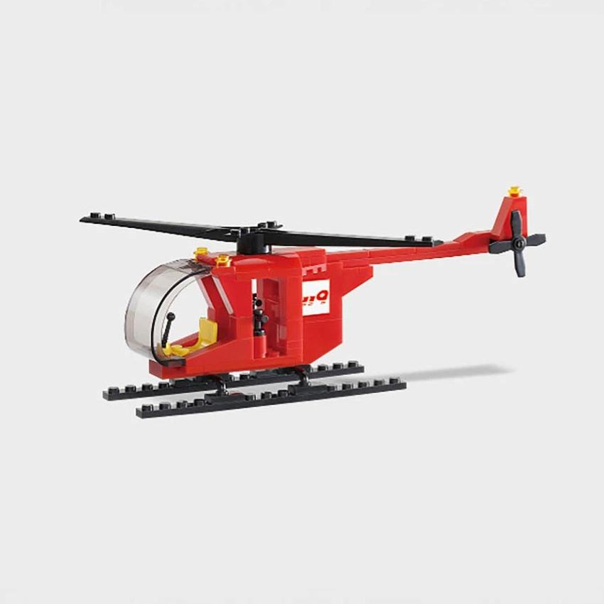 Oxford Town Fire Department Emergency Rescue Helicopter Building Block Set Made in Korea
