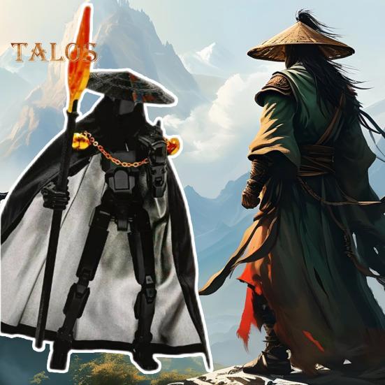 Knight-Errant Action Figure with Accessories Movable Joints 3D Printed Chinese Style Swordsman Robot Model Toy Articulated Dummy Figurine