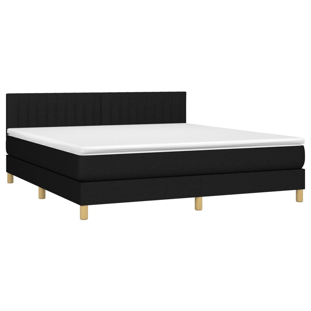 Vidaxl Континентальная кровать с матрасом, черная, ткань 160x200 см