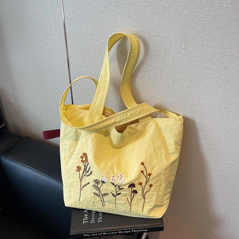 Летняя вместительная сумка-тоут на плечо для поездок на работу, женская новая модная вышитая тканевая сумка, сумка-подмышка