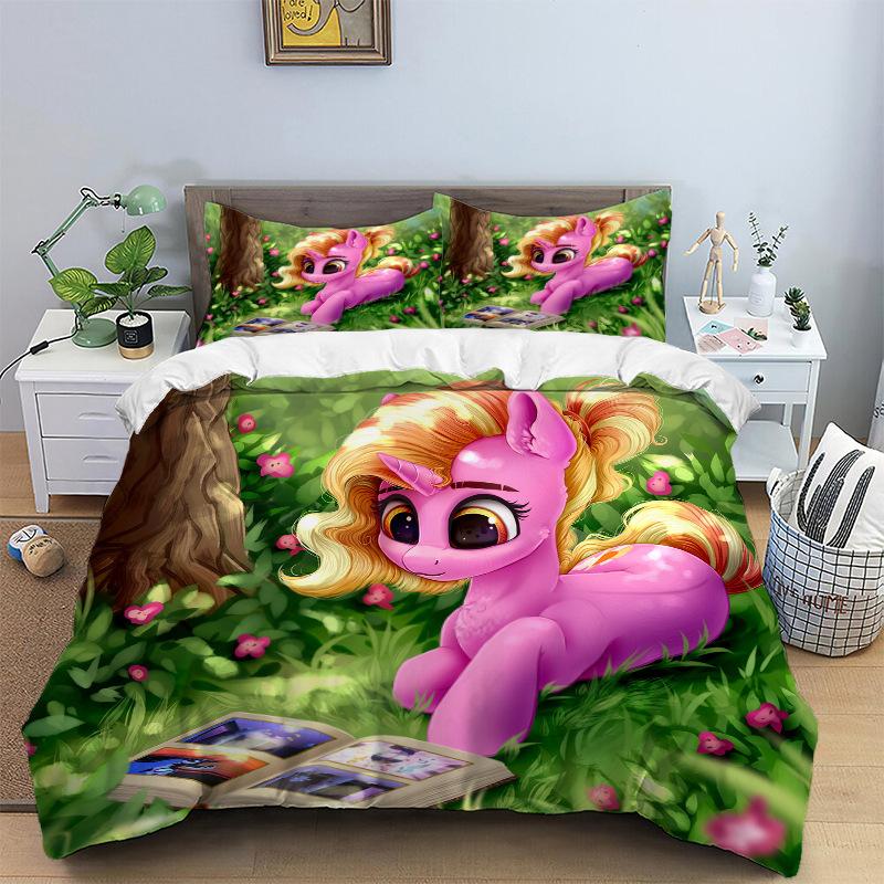 Постельные наборы My Little Pony Одеяло Стеганое покрывало Покрывало Пододеяльник Наволочка Наборы из 2-3 предметов Детский Взрослый размер Домашний декор