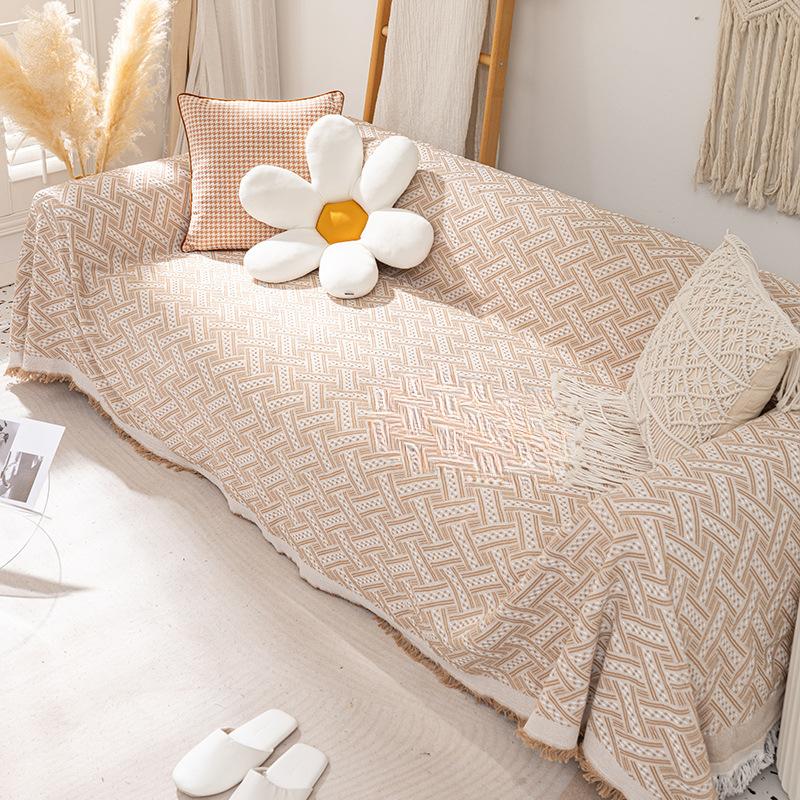 Хлопково-льняное диванное полотенце в скандинавском стиле, не царапающаяся подушка, чехол для дивана, ткань, полностью покрытый универсальный коврик для дивана, одеяло для кемпинга на открытом воздухе