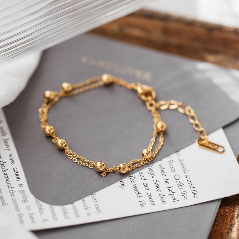 Double Layer Minimalist Bead Bracelet Fade Resistant Design For Girls And Best Friends Jewelry