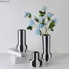 Modern Simplicity Black and White Striped Ceramic Vase Decoration Home Living Room Flower Arrangement Vase Decoration