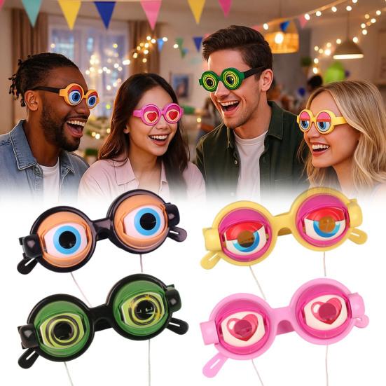 Crazy Eyes Googly Glasses Toy Winking Glasses with Pull-String Blinking Action Fun Novelty Prop for Kids Party Stage Performance