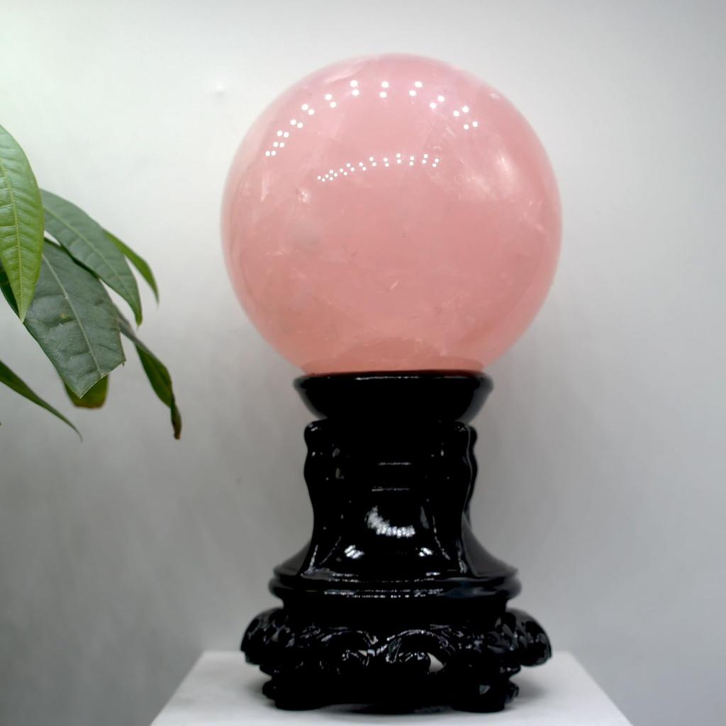Star Rose Quartz Crystal Natural Carefully 88mm 878g Natural Crystal Raw Feng Good Love and Relationship Guardian Home New Ornament [TANAKA YA] Ball,