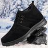 Winter Men Shoes Warm Fur Snow Boots Waterproof Suede Furry Leather Ankle Chelsea Boots Male Fluffy Plush Shoes Outdoor Footwear