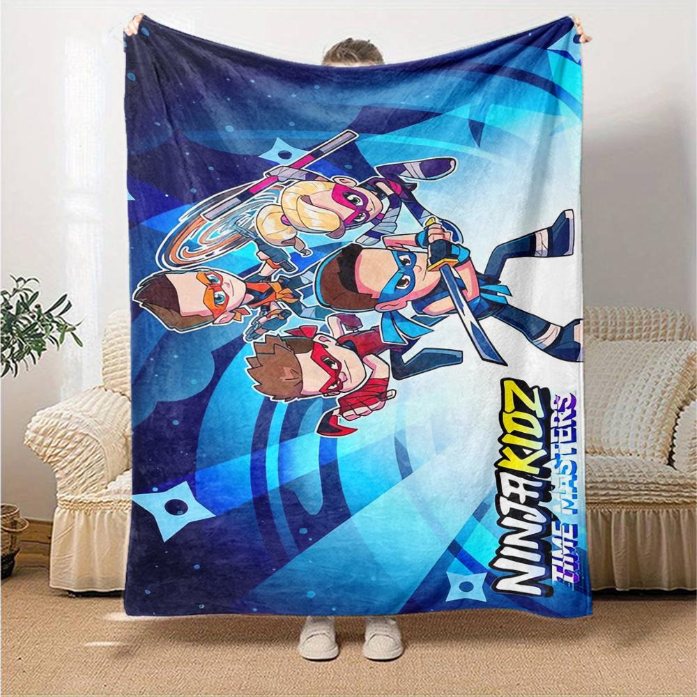 Ninja Kidz Theme Printed Blanket - Perfect for Couch, Bed, Travel & Outdoor Use | Machine Washable, Cozy & Durable.
