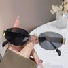 Trendy Oval Sunglasses for Women 2024 Luxury Brand Designer Metal Frame Sun Glasses Ladies Classic Vintage Round Shades Unisex