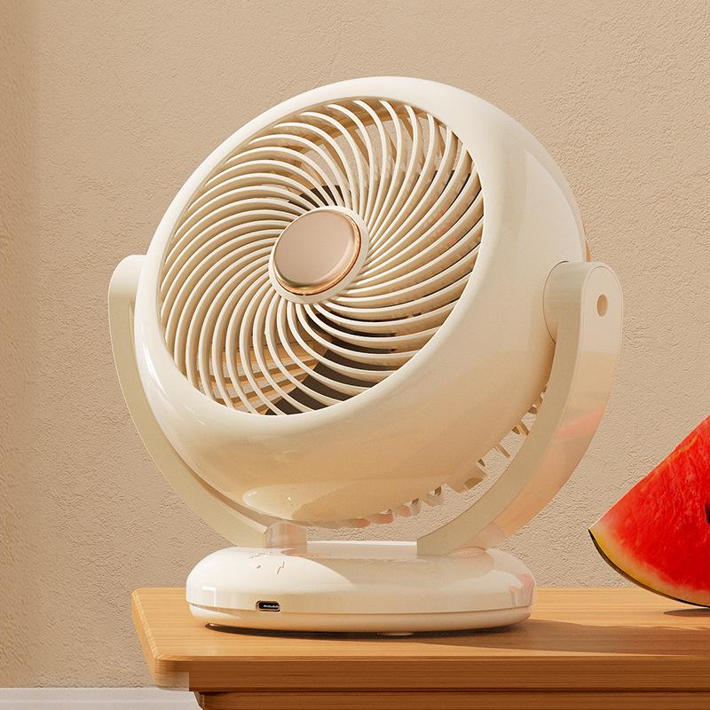 2026 Cute Rechargeable Mini Shaking Fan – Long Battery Life, Portable USB Desk Fan