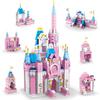 1000PCS 6 IN 1 Friend Series Princess Pink Dream Castle Building Block for Girls Queen House City Bricks Set Children Toy