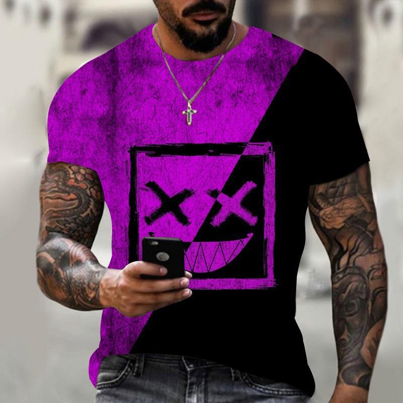 Летняя футболка с коротким рукавом, мужская классическая свободная повседневная футболка с 3D-принтом